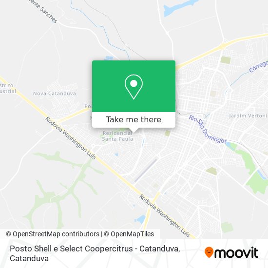 Mapa Posto Shell e Select Coopercitrus - Catanduva