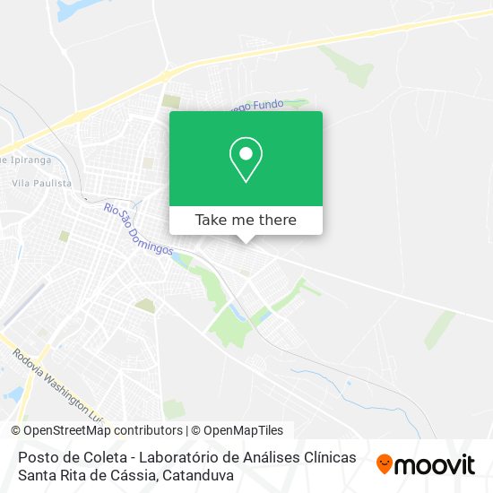 Mapa Posto de Coleta - Laboratório de Análises Clínicas Santa Rita de Cássia