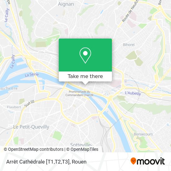 Mapa Arrêt Cathédrale [T1,T2,T3]