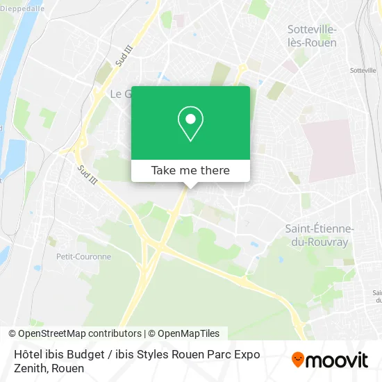 Hôtel ibis Budget / ibis Styles Rouen Parc Expo Zenith map