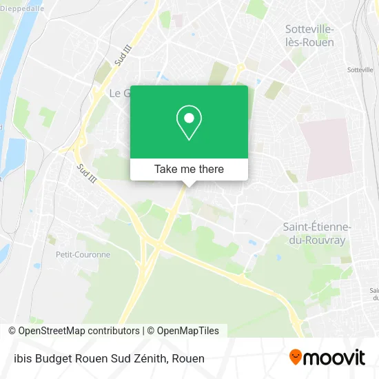 ibis Budget Rouen Sud Zénith map