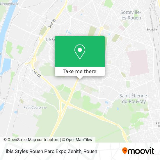 Mapa ibis Styles Rouen Parc Expo Zenith