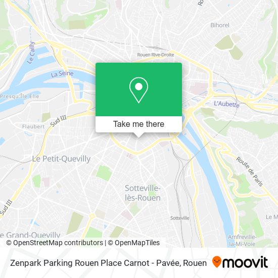 Zenpark Parking Rouen Place Carnot - Pavée map