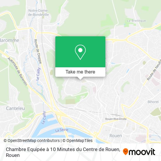 Chambre Equipée à 10 Minutes du Centre de Rouen map