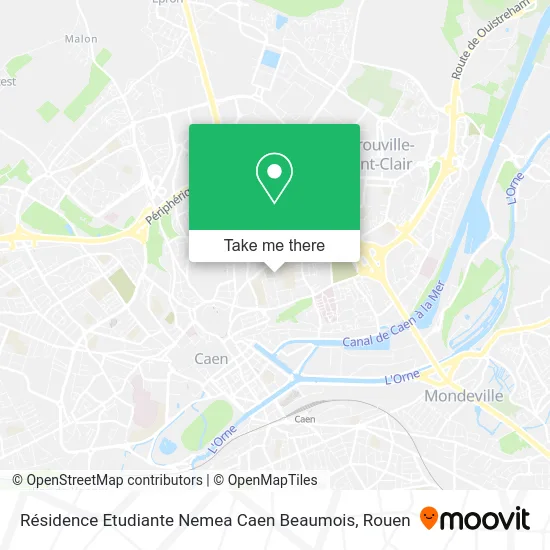 Résidence Etudiante Nemea Caen Beaumois map