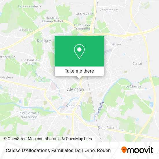 Caisse D'Allocations Familiales De L'Orne map