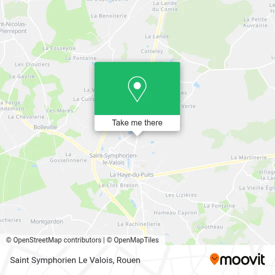 Saint Symphorien Le Valois map