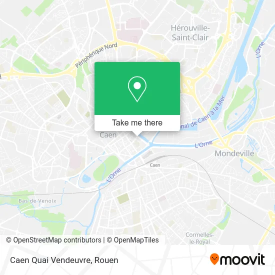 Caen Quai Vendeuvre map