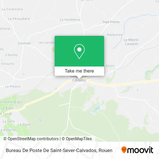 Bureau De Poste De Saint-Sever-Calvados map