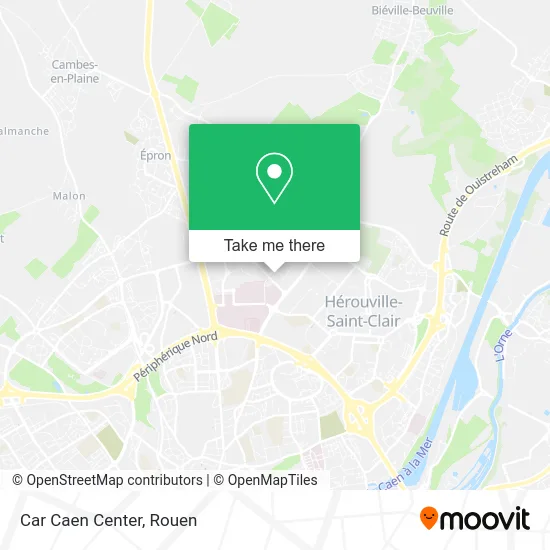 Car Caen Center map