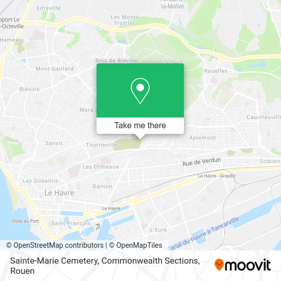 Sainte-Marie Cemetery, Commonwealth Sections map