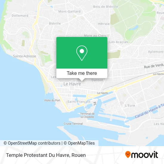 Temple Protestant Du Havre map