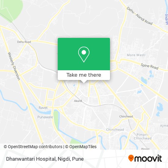 Dhanwantari Hospital, Nigdi map