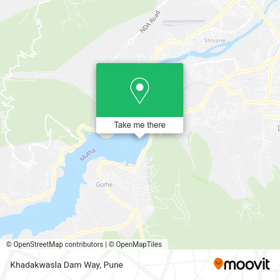 Khadakwasla Dam Way map