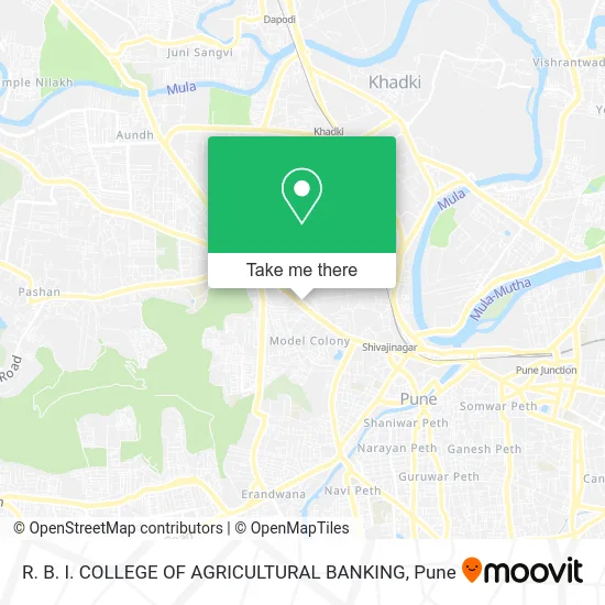 R. B. I. COLLEGE OF AGRICULTURAL BANKING map