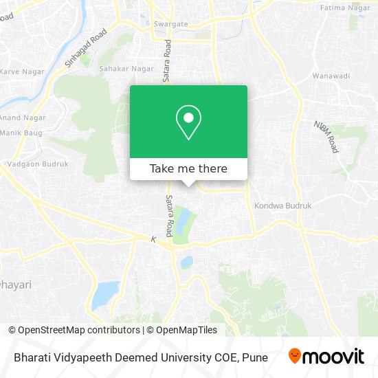 Bharati Vidyapeeth Deemed University COE map