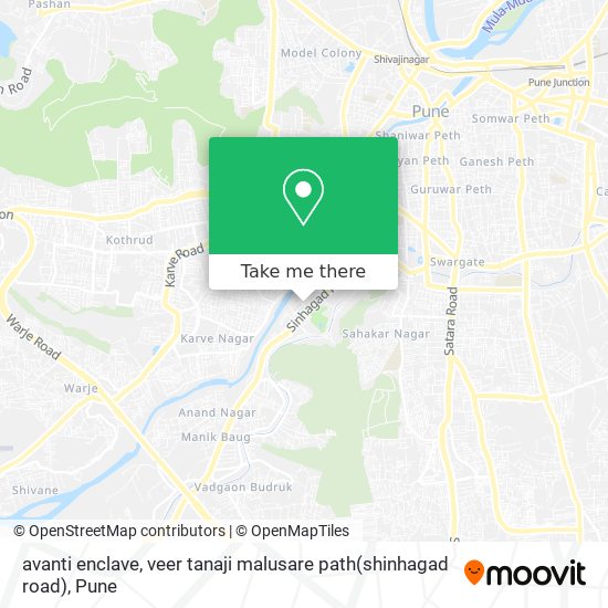 avanti enclave, veer tanaji malusare path(shinhagad road) map