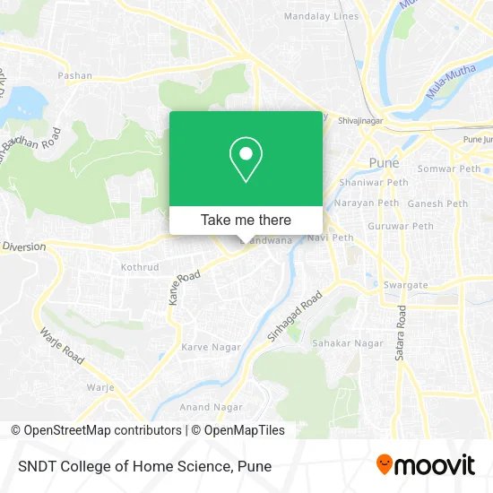 SNDT College of Home Science map