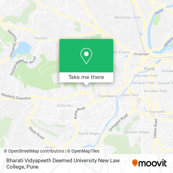Bharati Vidyapeeth Deemed University  New Law College map