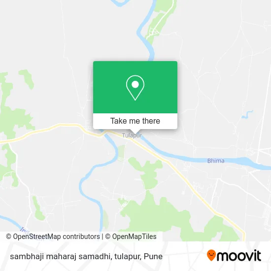 sambhaji maharaj samadhi, tulapur map