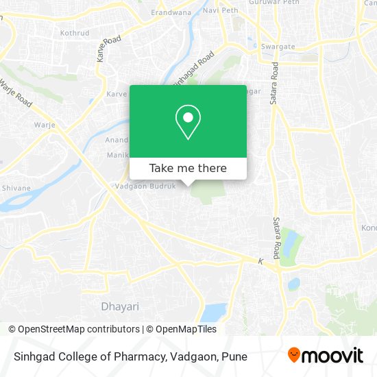 Sinhgad College of Pharmacy, Vadgaon map