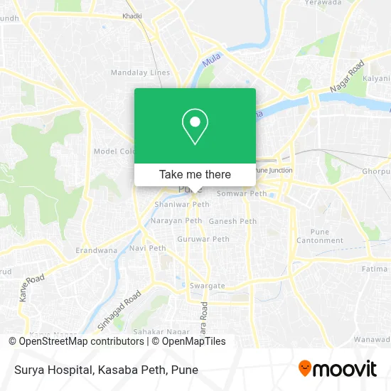 Surya Hospital, Kasaba Peth map