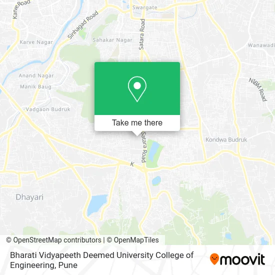 Bharati Vidyapeeth Deemed University College of Engineering map