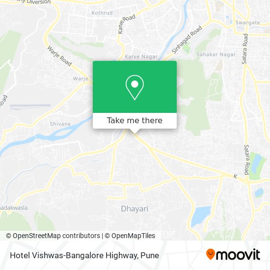 Hotel Vishwas-Bangalore Highway map