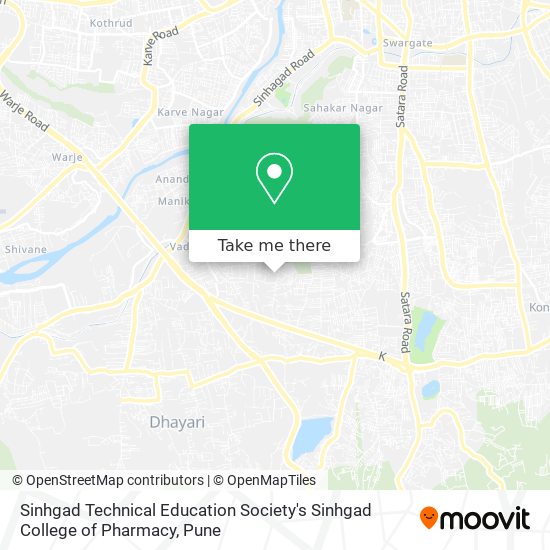 Sinhgad Technical Education Society's Sinhgad College of Pharmacy map
