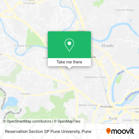 Reservation Section SP Pune University map