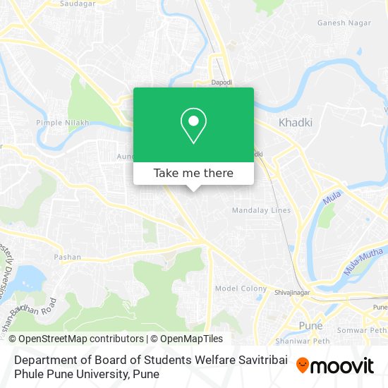 Department of Board of Students Welfare Savitribai Phule Pune University map