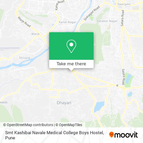 Smt Kashibai Navale Medical College Boys Hostel map