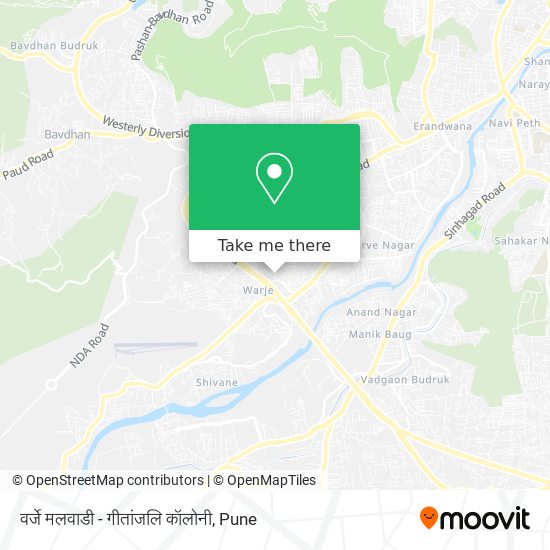वर्जे मलवाडी - गीतांजलि कॉलोनी map