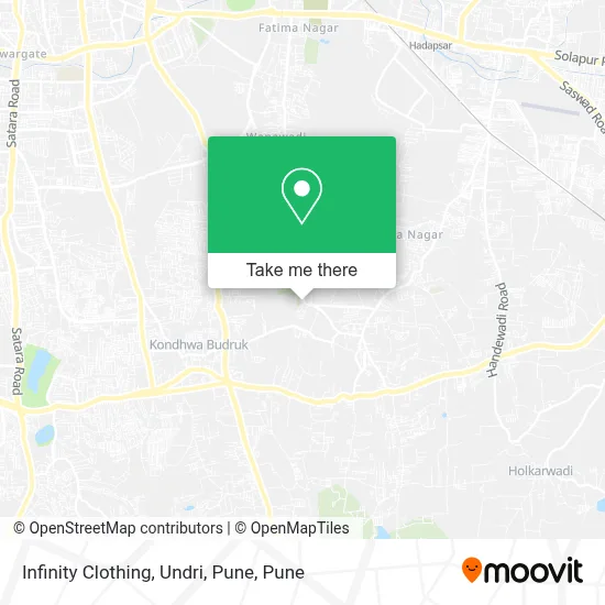 Infinity Clothing, Undri, Pune map