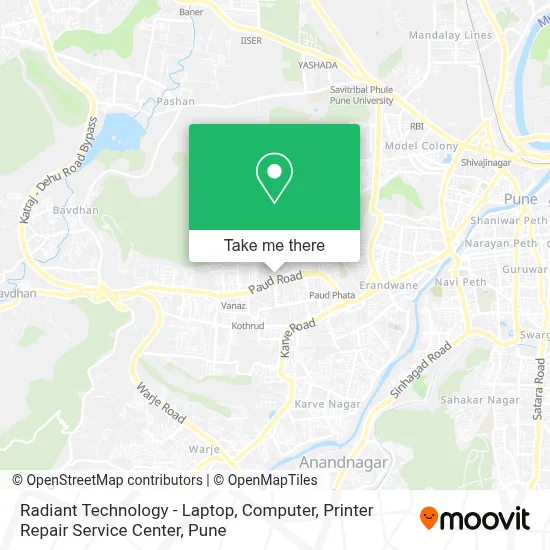 Radiant Technology - Laptop, Computer, Printer Repair Service Center map