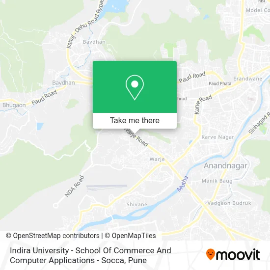 Indira University - School Of Commerce And Computer Applications - Socca map
