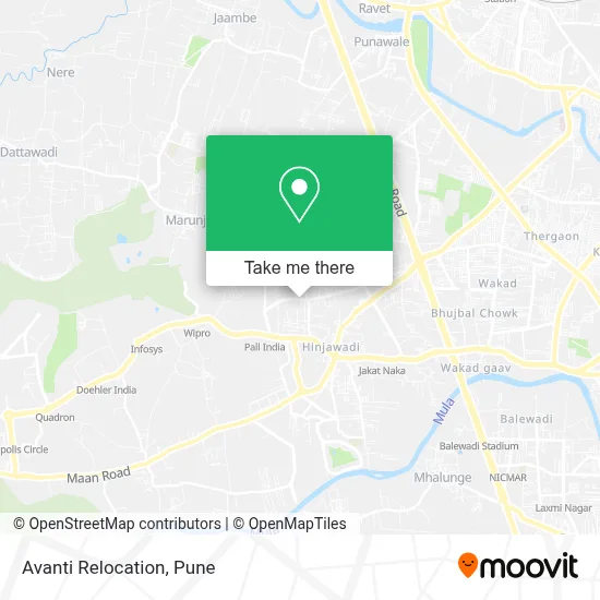 Avanti Relocation map