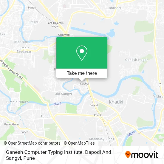 Ganesh Computer Typing Institute. Dapodi And Sangvi map