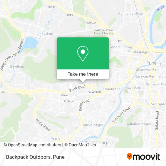 Backpack Outdoors map