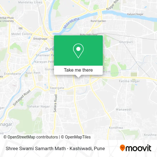 Shree Swami Samarth Math - Kashiwadi map