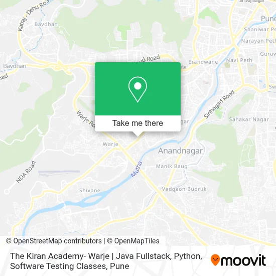 The Kiran Academy- Warje | Java Fullstack, Python, Software Testing Classes map