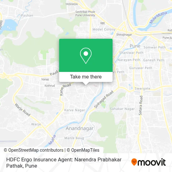 HDFC Ergo Insurance Agent: Narendra Prabhakar Pathak map