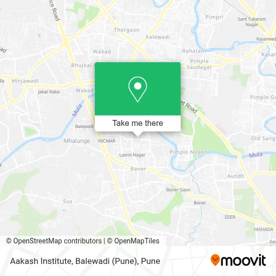 Aakash Institute, Balewadi (Pune) map
