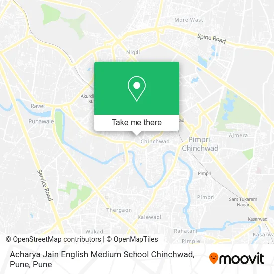Acharya Jain English Medium School Chinchwad, Pune map