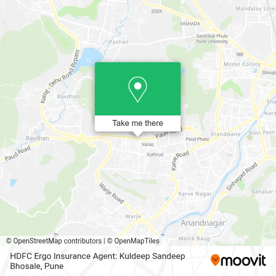 HDFC Ergo Insurance Agent: Kuldeep Sandeep Bhosale map