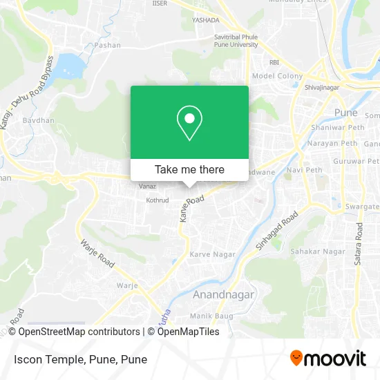 Iscon Temple, Pune map