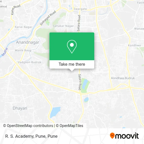 R. S. Academy, Pune map