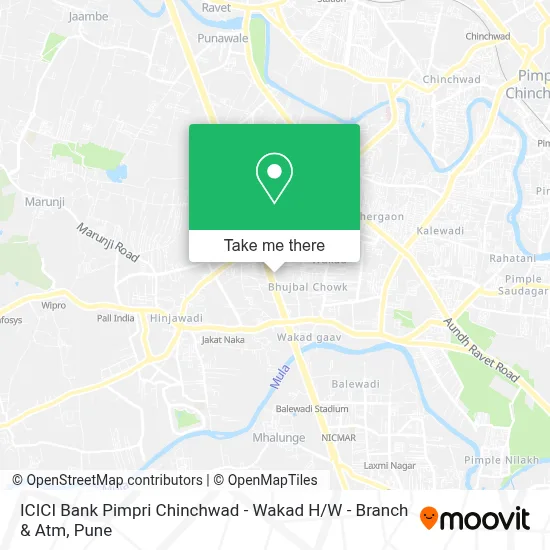 ICICI Bank Pimpri Chinchwad - Wakad H / W - Branch & Atm map
