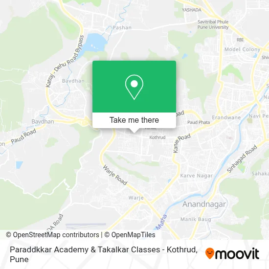 Paraddkkar Academy & Takalkar Classes - Kothrud map