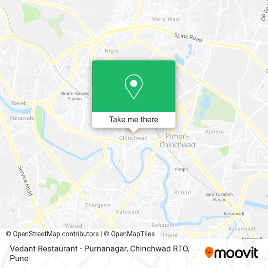 Vedant Restaurant - Purnanagar, Chinchwad RTO map